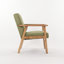 Comfy chaise de loisirs avec des pieds à la mode, une table basse, des chaises polyvalentes en bois massif à haut coussin,