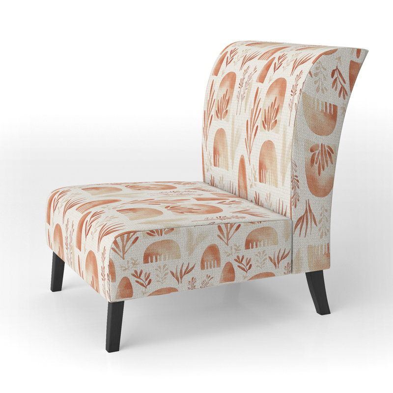Fauteuil de chambre abstrait abstrait - Fauteuil de chambre Boho terra orange, Pantoufle sans accoudoirs