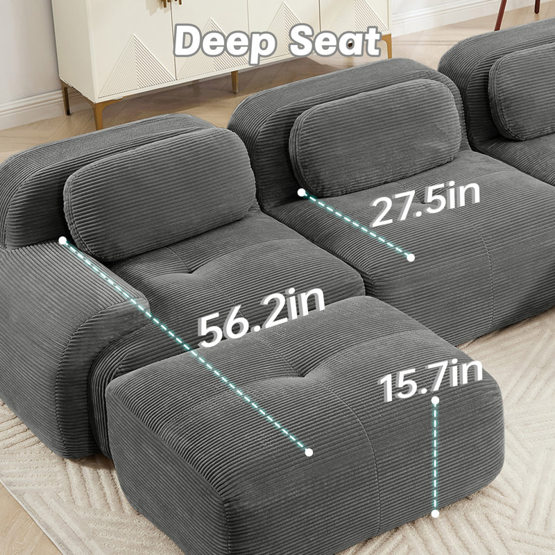 Canapé de 82 po en tissu Luxury, Gris