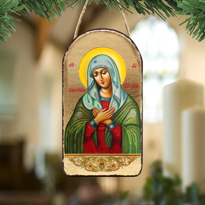 Inspirational Icon 5'' Handmade Wood Shatterproof Photo Ornament