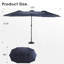 Parasol d'extérieur rectangulaire réversible 15 pi avec manivelle-2115900333