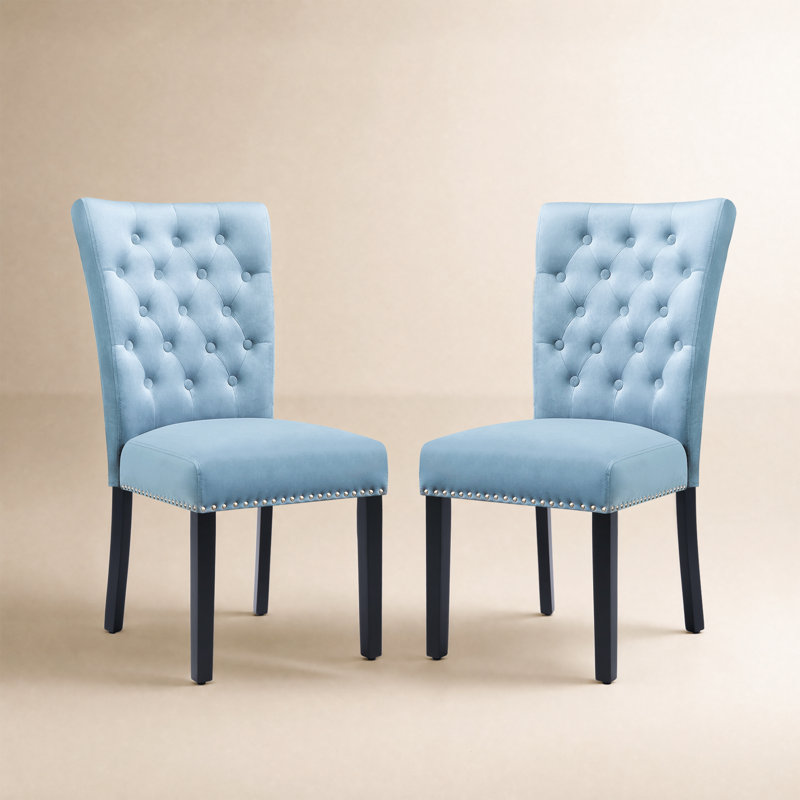 Chaise de salle à manger Amdan, Bleu clair