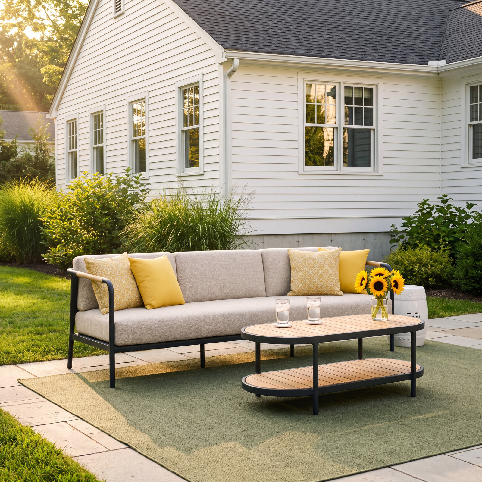 Carly 79" Teak Patio Sofa