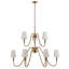 Traditional 9-Light 2-Tier Chandelier with Beige Fabric Shade-1768533511