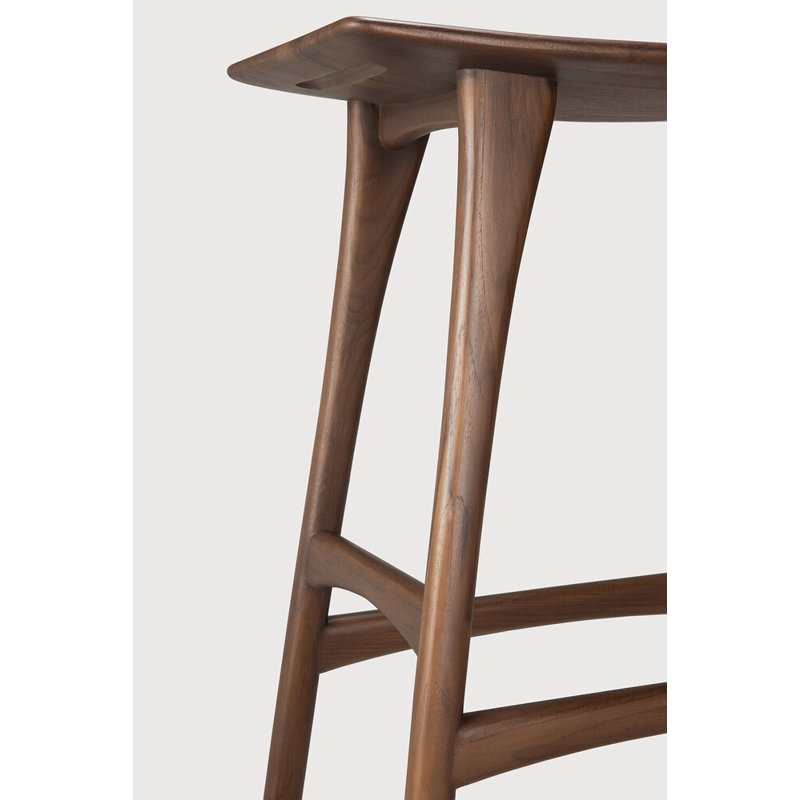 Osso Solid Wood Stool, Teak, Counter Stool (26.5" Seat Height)