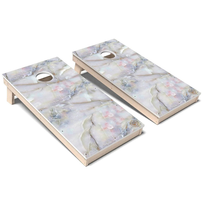 Ensemble de planches de cornhole en marbre multicolore toutes saisons Marble, Ajouter un étui de transport