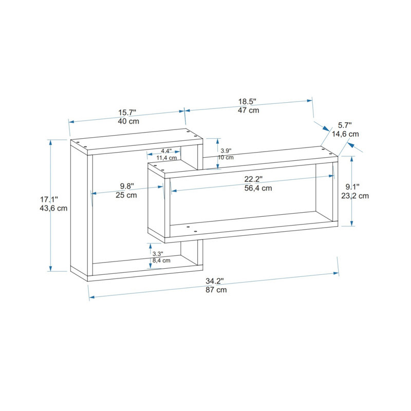 Linelle 3 Piece Floating Shelf,  White Sapphire Oak