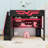 Full Size Wooden Loft Bed with Built-in Desk, LED Lighting and USB Port