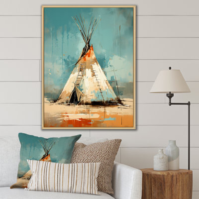 Turquoise Beige Native Tipi Whispers Of Spirit " Native Tipi Whispers Of Spirit "