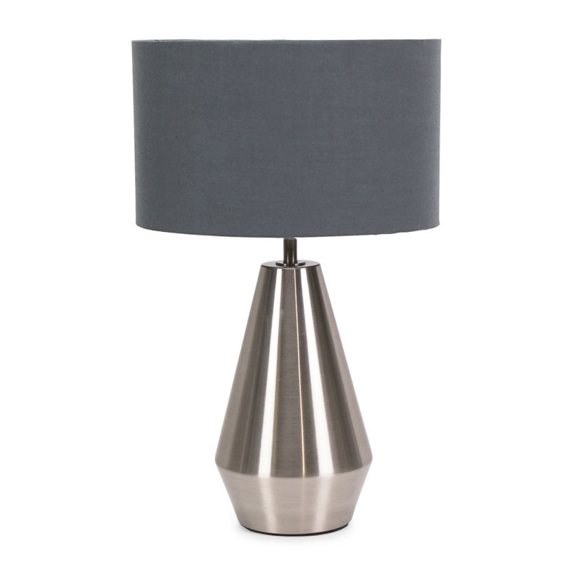Metal Table Lamp, Charcoal, Silver