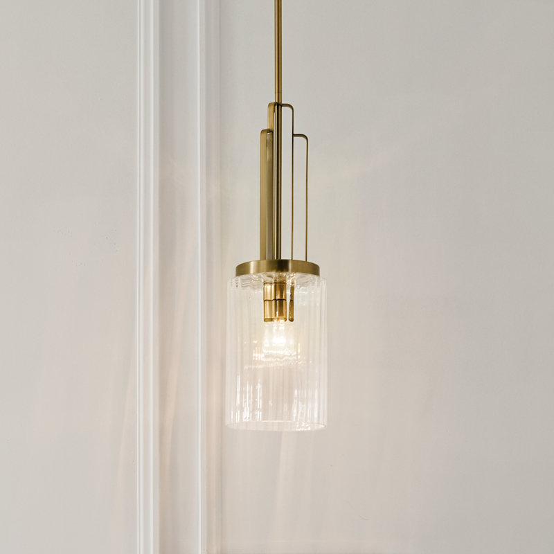 Mini-luminaire suspendu 1 litre Andrekia, Laiton naturel brossé