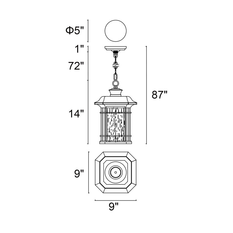 Rigdon Modern Outdoor 1-Light Pendant for Patio, Garden, and Backyard