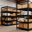 Étagère en métal robuste à 5 niveaux, l 48 po x P 24 po x H 72 po, support de rangement réglable, assemblage sans boulon, capacité de charge totale de 4 000 lb, pour le garage, le sous-sol, l'entrepôt, noir