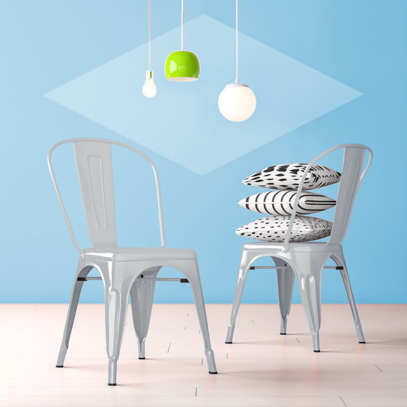 Chaise de salle à manger empilable, Argent