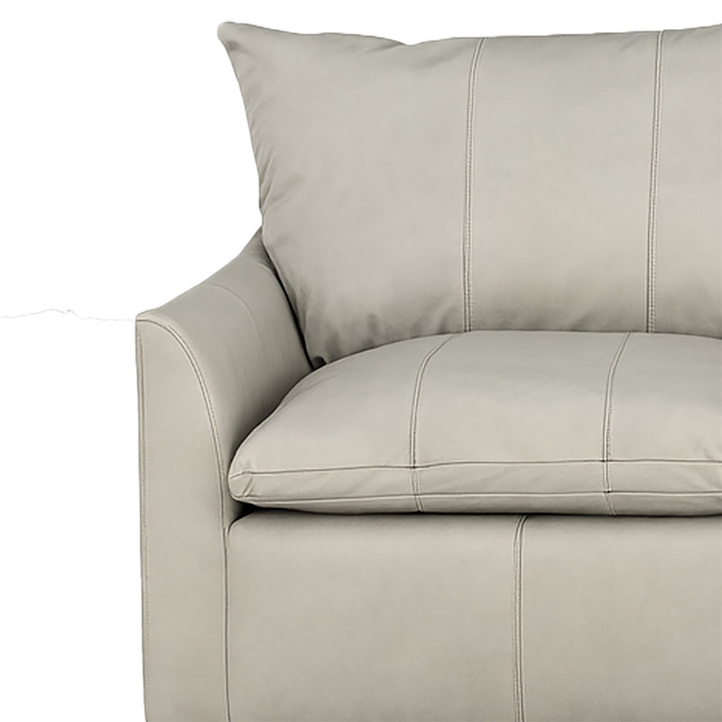  Canapé modulaire en L en cuir véritable 2 pièces Dheeran
