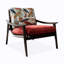Fauteuil d'appoint simple de style français en chenille de lin et bois de coton de style français