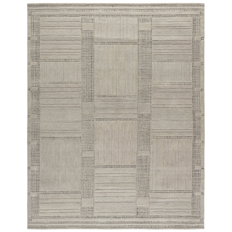 Laine touffetée à la main Harvest; Tapis d'intérieur en coton, Rectangulaire 8 pi x 10 pi