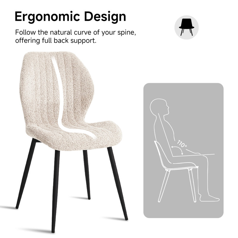 Encinitas 127cm H Upholstered Metal Side Chair, Beige