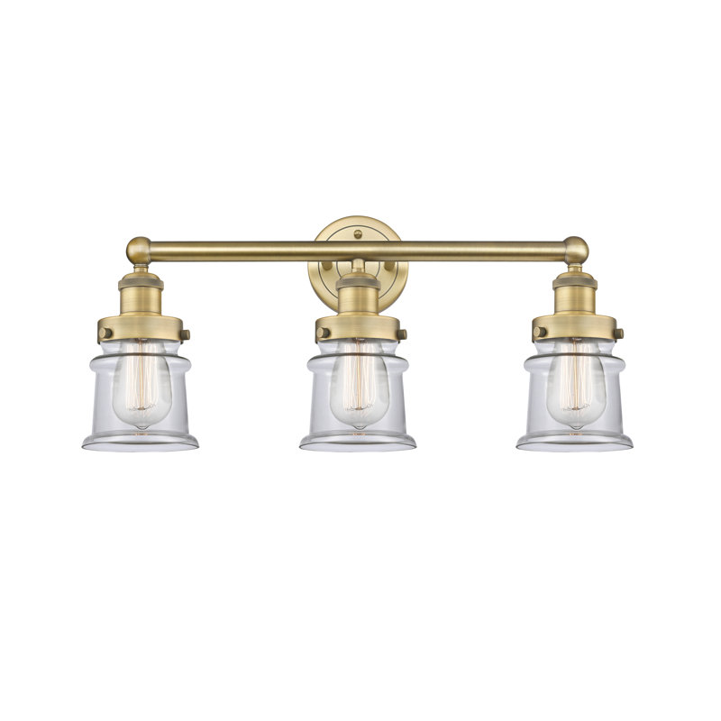 Cailen 3 - Light Dimmable Vanity Light, Clear, Brushed Brass