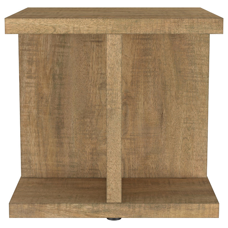 Square Engineered Wood End Table In Mango