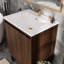 Meuble-lavabo de 24 po, installation double, panneau multicouche, lavabo en céramique, grande capacité de rangement, options d'installation modernes, construction, surface facile à nettoyer