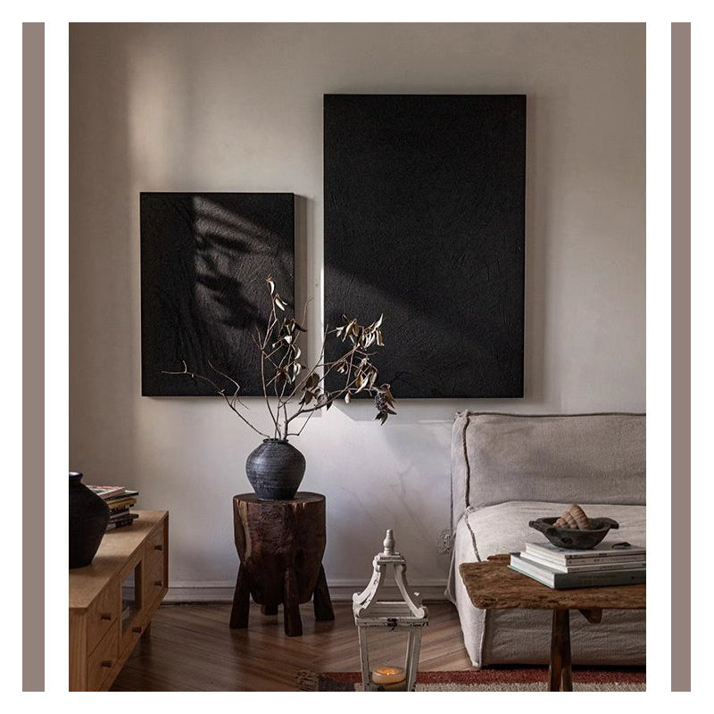 Art mural noir texturé, H 23,6 po x l 15,7 po