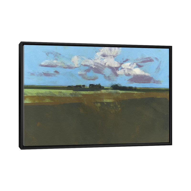 «Early Decembre Fields», reproduction sur toile, H 32 po x l 48 po x P 1,5 po, Toile avec cadre noir, Pas de tapis