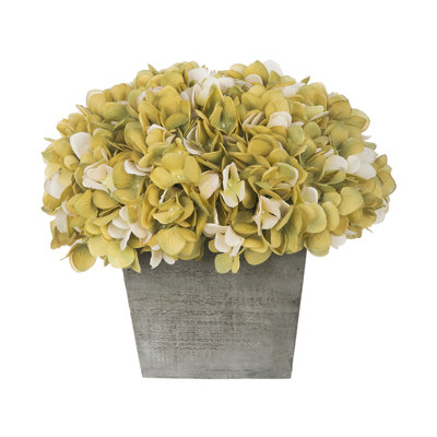 Artificial Sage Hydrangea Arrangement in Planter