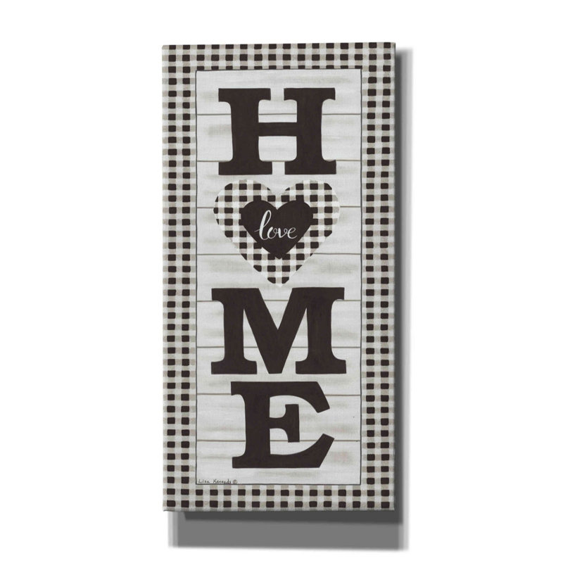 «Black & White Plaid Home» par Lisa Kennedy, art mural sur toile, H 40 po x l 20 po x P 1,5 po