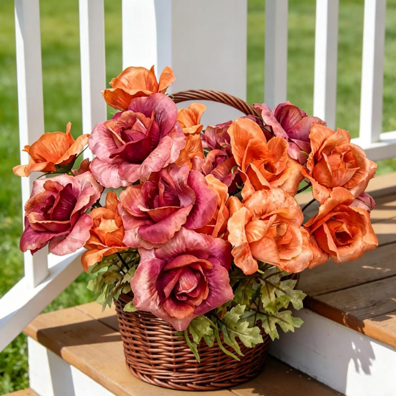 Bouquet de roses artificielles 5 têtes, 2 pièces B1