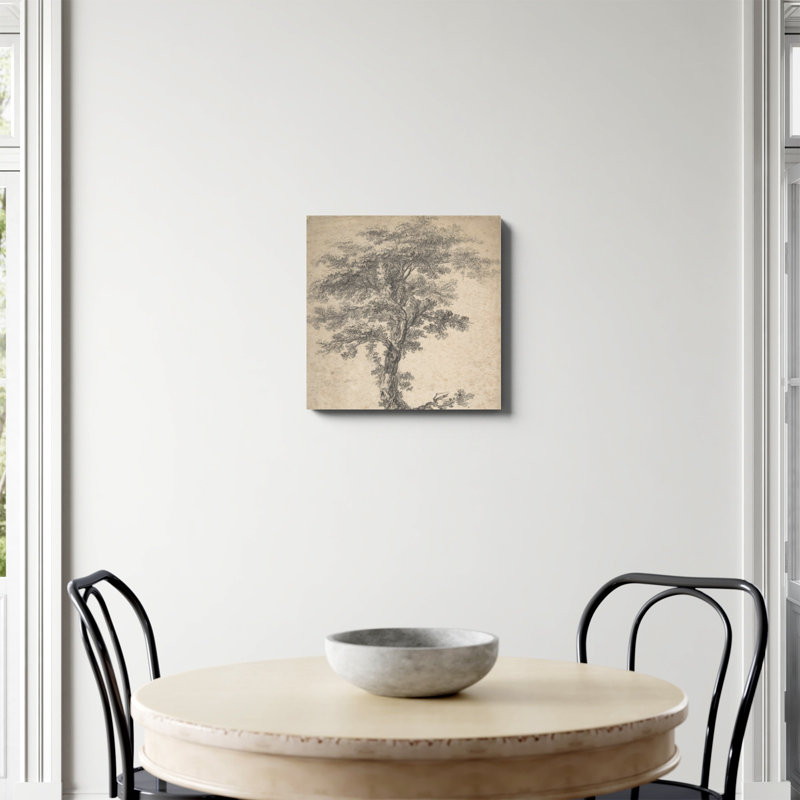 Étude d'un arbre imprimé par Jean Baptiste Pillement, Toile tendue, Non, H 20 po x l 20 po