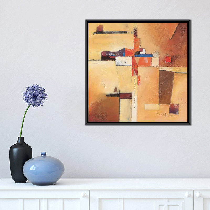 « abstract i », impression sur toile, H 18 po x l 18 po x P 1,5 po, Toile avec cadre noir, Pas de tapis