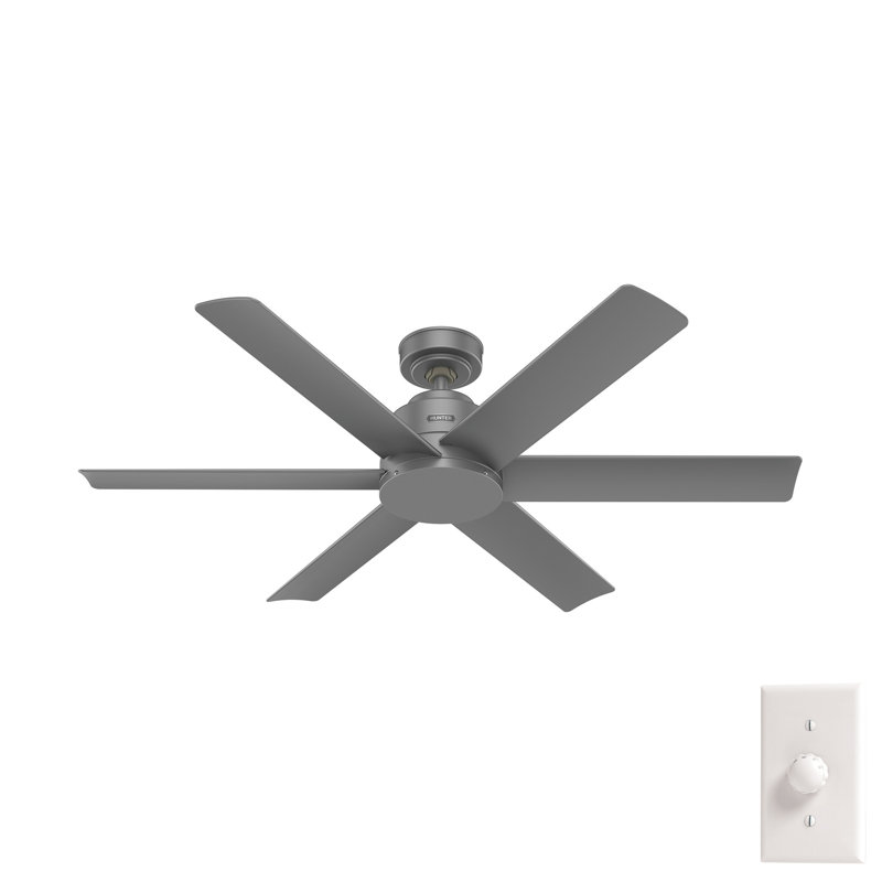 Kennicott 52" 6 - Blade Modern Outdoor / Indoor Ceiling Fan with Wall Control, Gray