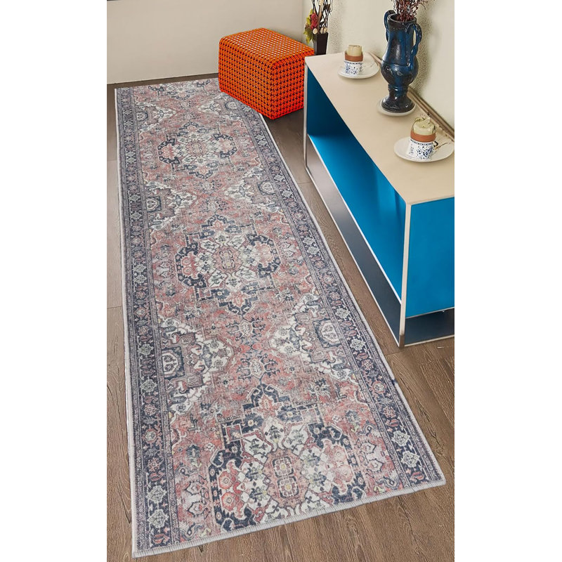 Tapis rouge antidérapant sur mesure, Tapis de couloir 2 pi 2 po x 14 pi
