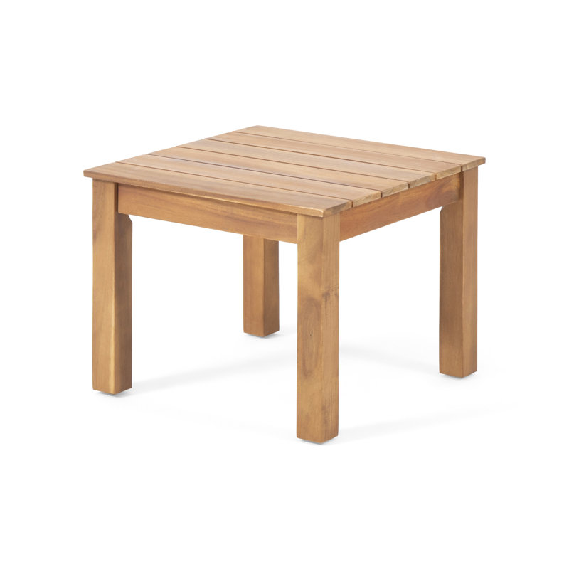 Fashionable Slat Design Wood Side Table, Minimalist, 19.89"W X 19.89"D 14.92"H, Brown, Assembly Needed Table With Simple Design, 19.89W 19.89D 14.92H, Required