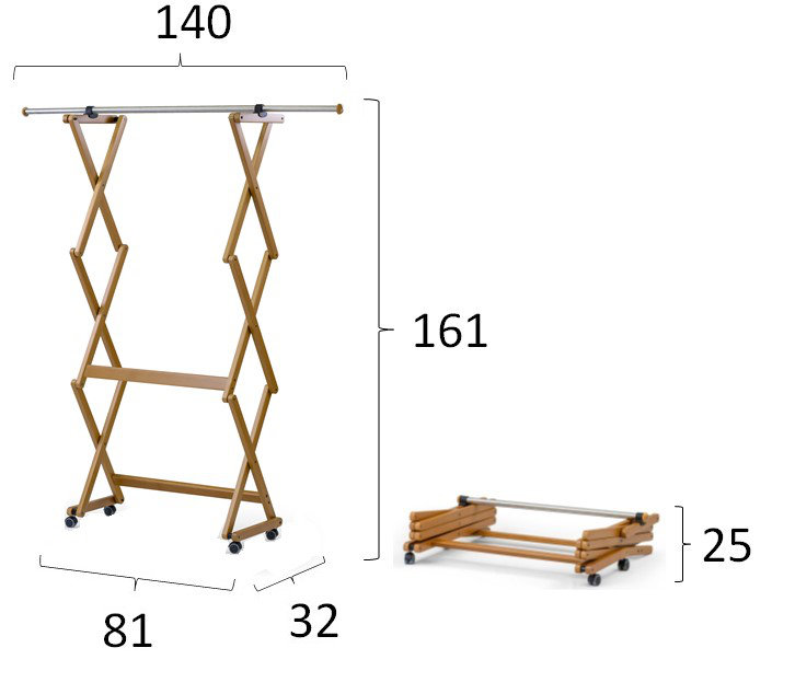 651 Felix Cherry Closable and Extendable Coat Rack, Cherry