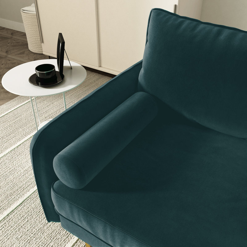 Bombalier 57.9'' Velvet Loveseat, Prussian Blue