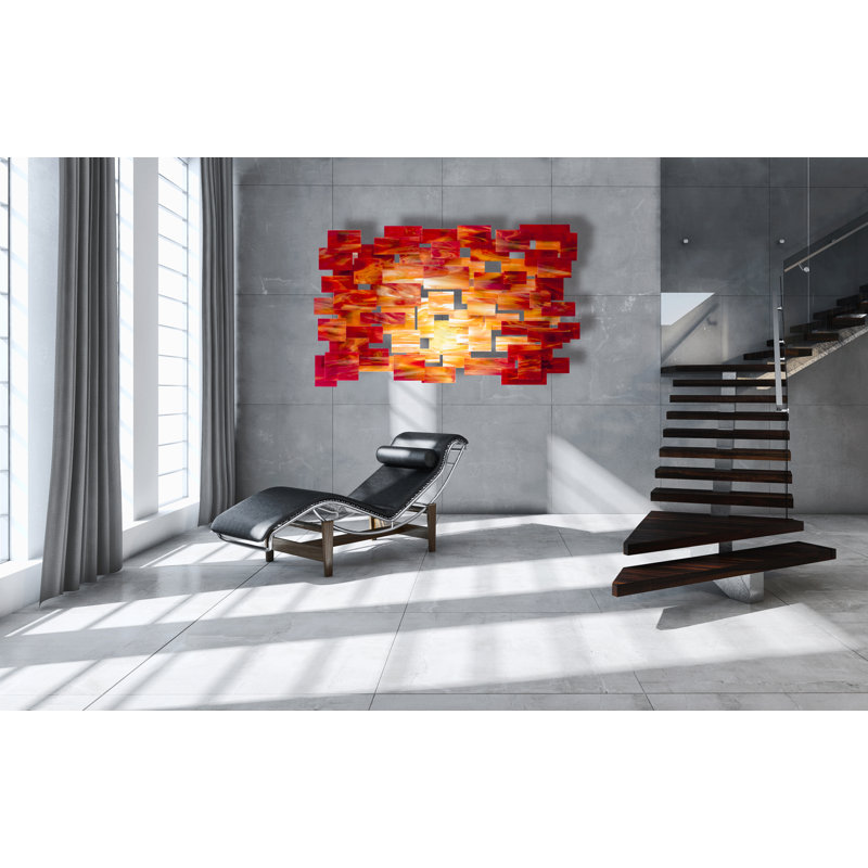Sunset Handmade Wall Decor, 44" H x 71" W x 4" D