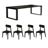 Multi-functional solid wood large board table set