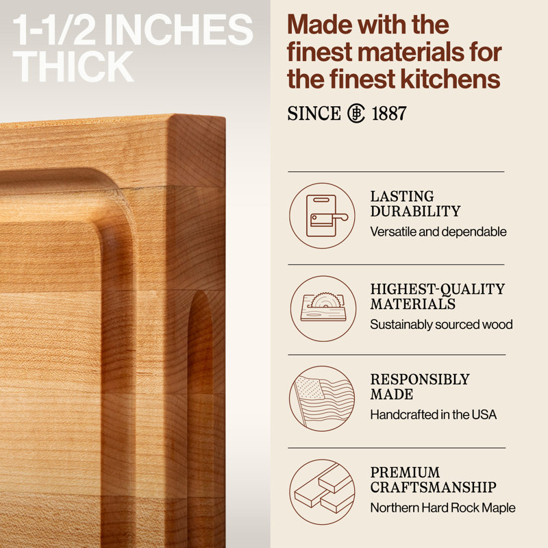 John Boos Reversible Cutting Board, 18" x 12", Maple