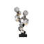 Décoration abstraite en acier inoxydable noir et argent pour hôtel, motif pierre de richesse, 40,94 pouces