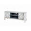 Meuble télé 47 po avec portes en verre diamant, conception à deux portes et espace de rangement ouvert, compatible avec les téléviseurs de 50 po et décor moderne pour le salon et la chambre à coucher-129239537