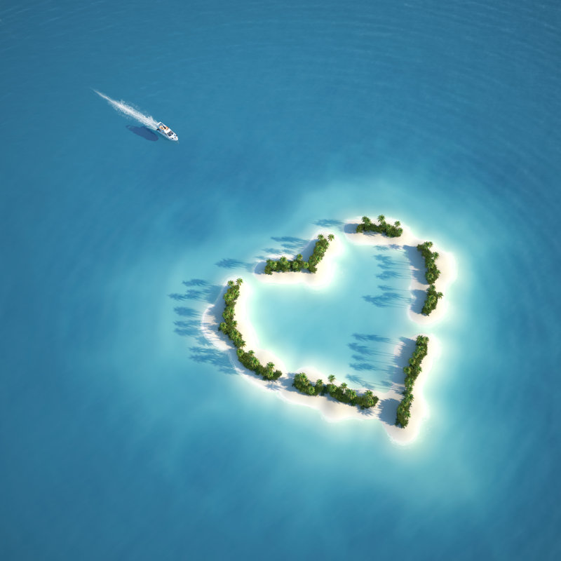 Heart Shaped Island - Wrapped Canvas Print, 30cm H x 30cm W x 3.8cm D