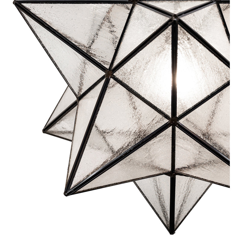 Meyda Tiffany & Stained Glass 1 - Light Pendant, 25" H x 21" W x 21" D, Clear Seedy