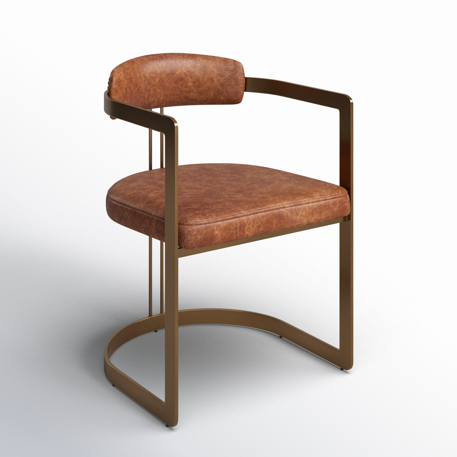 Bradley Genuine Leather Armchair, Brown