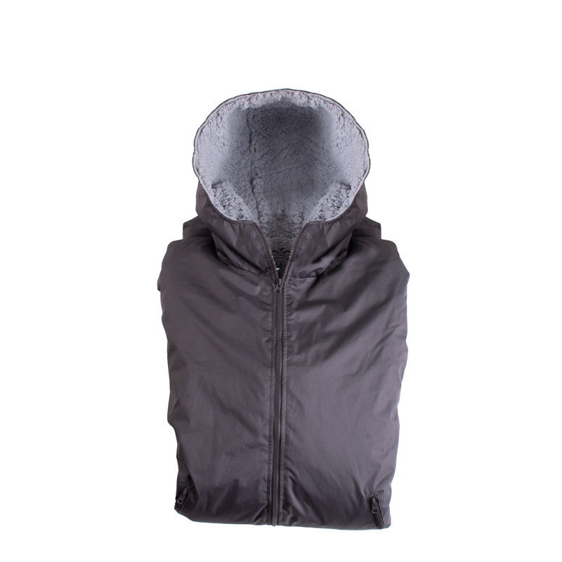 Branksome Fleece Bathrobe with Pockets and Hood, Charcoal