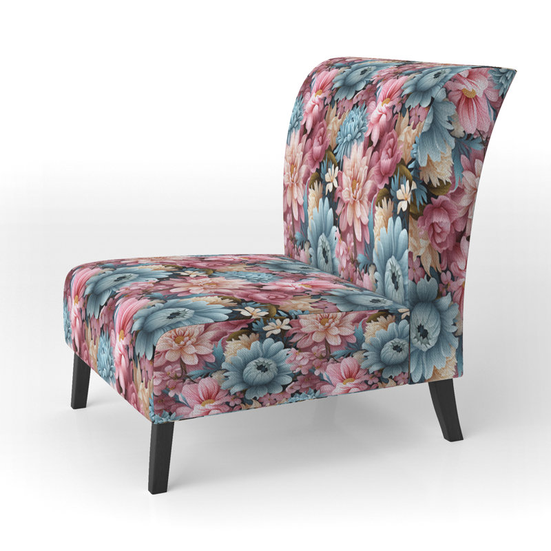 Fauteuil de chambre bleu et rose Pastel