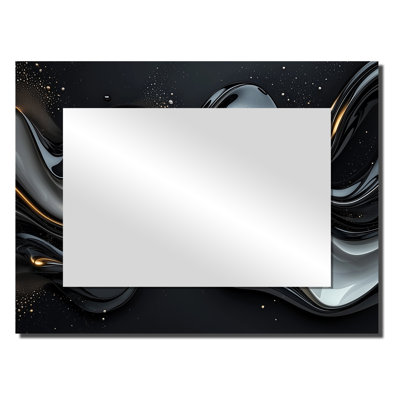 Fractal Peano Curve II noir et gris - décoration murale miroir fractal - imprimé sur métal