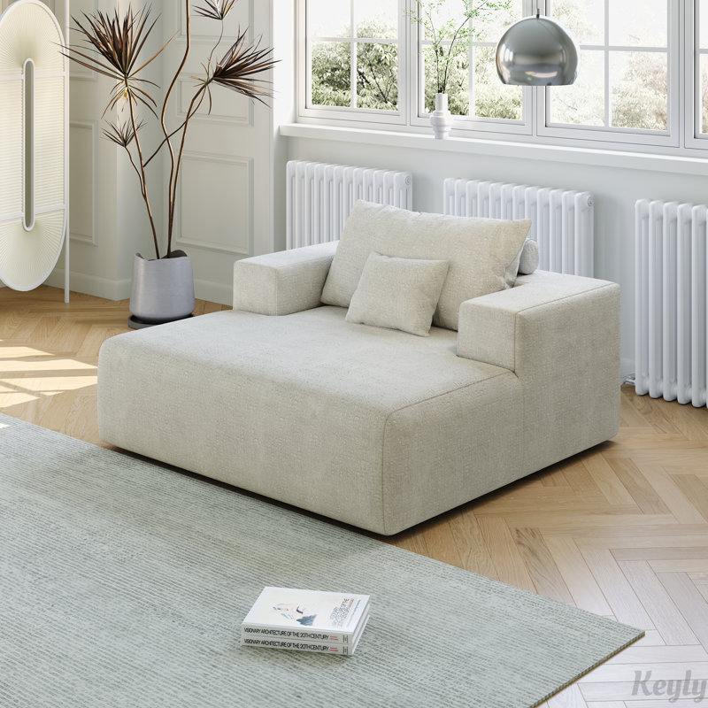Méridienne 55 po Chenille, Chenille beige