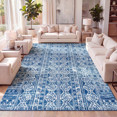 Tapis bleu / gris Tybalt